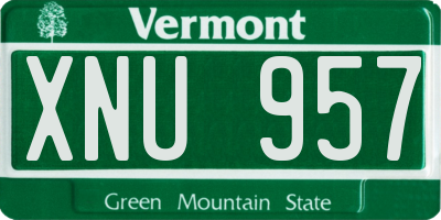 VT license plate XNU957