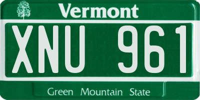 VT license plate XNU961