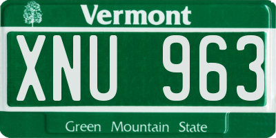 VT license plate XNU963