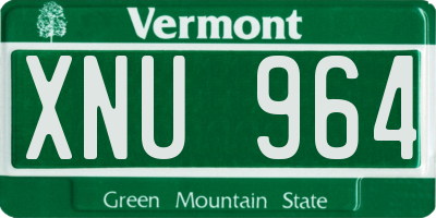 VT license plate XNU964