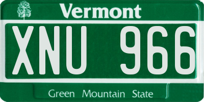 VT license plate XNU966