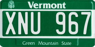 VT license plate XNU967