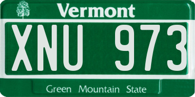 VT license plate XNU973