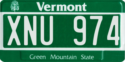 VT license plate XNU974