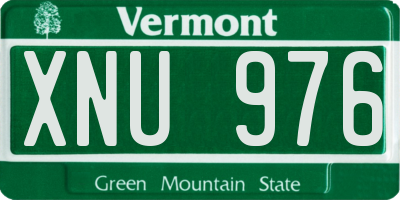 VT license plate XNU976