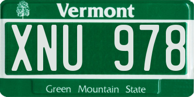 VT license plate XNU978