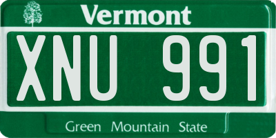 VT license plate XNU991