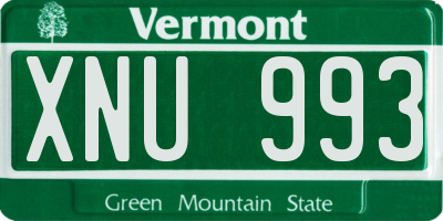 VT license plate XNU993