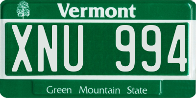 VT license plate XNU994