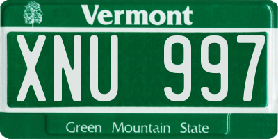 VT license plate XNU997