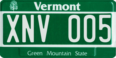 VT license plate XNV005