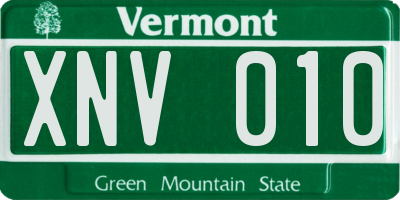 VT license plate XNV010