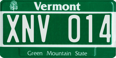 VT license plate XNV014