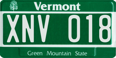 VT license plate XNV018