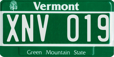 VT license plate XNV019