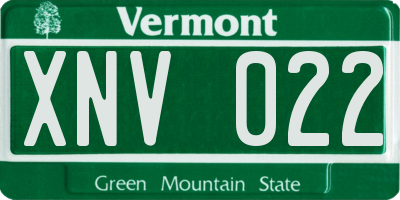 VT license plate XNV022