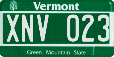 VT license plate XNV023