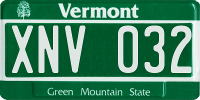 VT license plate XNV032