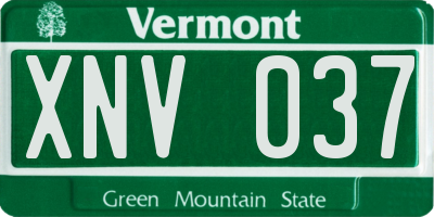 VT license plate XNV037