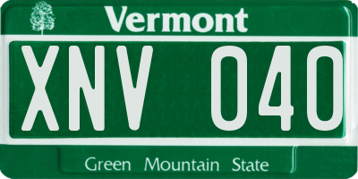 VT license plate XNV040