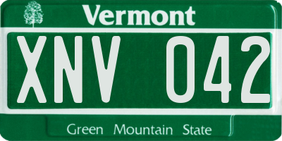 VT license plate XNV042