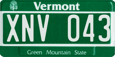 VT license plate XNV043