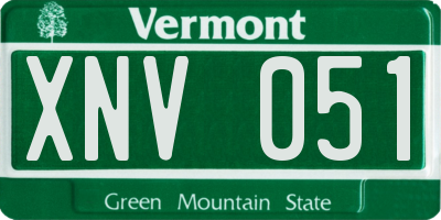 VT license plate XNV051