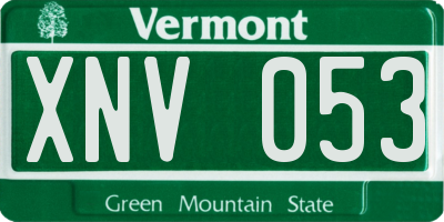 VT license plate XNV053