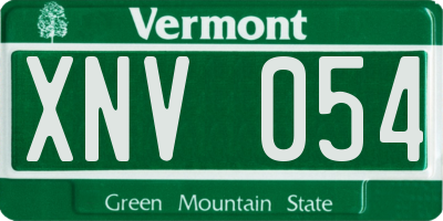 VT license plate XNV054