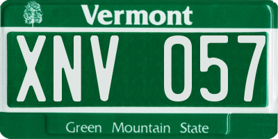 VT license plate XNV057