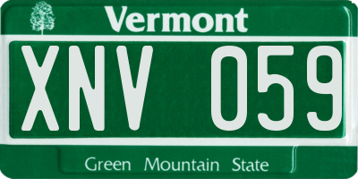 VT license plate XNV059