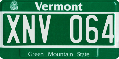 VT license plate XNV064