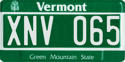 VT license plate XNV065