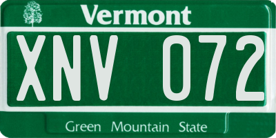 VT license plate XNV072