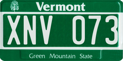 VT license plate XNV073