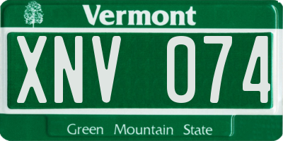 VT license plate XNV074