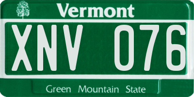 VT license plate XNV076