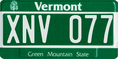 VT license plate XNV077