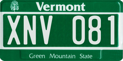 VT license plate XNV081