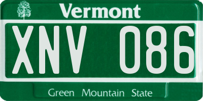 VT license plate XNV086