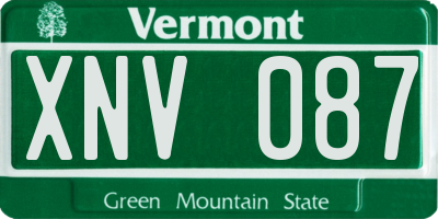VT license plate XNV087
