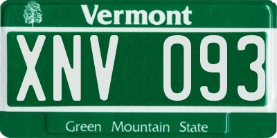 VT license plate XNV093