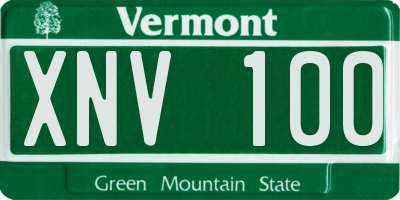 VT license plate XNV100