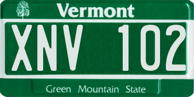 VT license plate XNV102