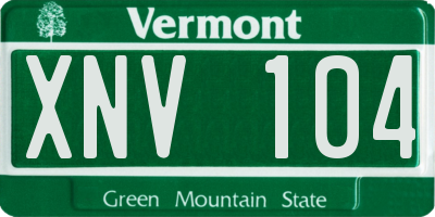 VT license plate XNV104