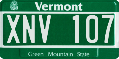VT license plate XNV107