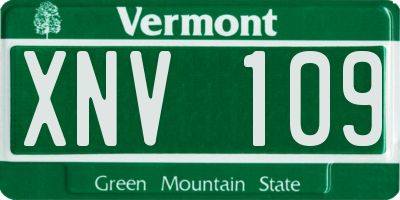 VT license plate XNV109