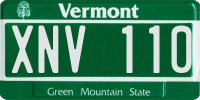 VT license plate XNV110