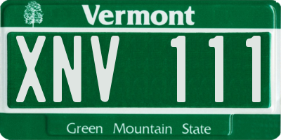 VT license plate XNV111