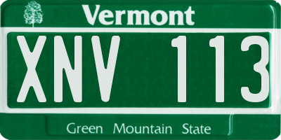 VT license plate XNV113